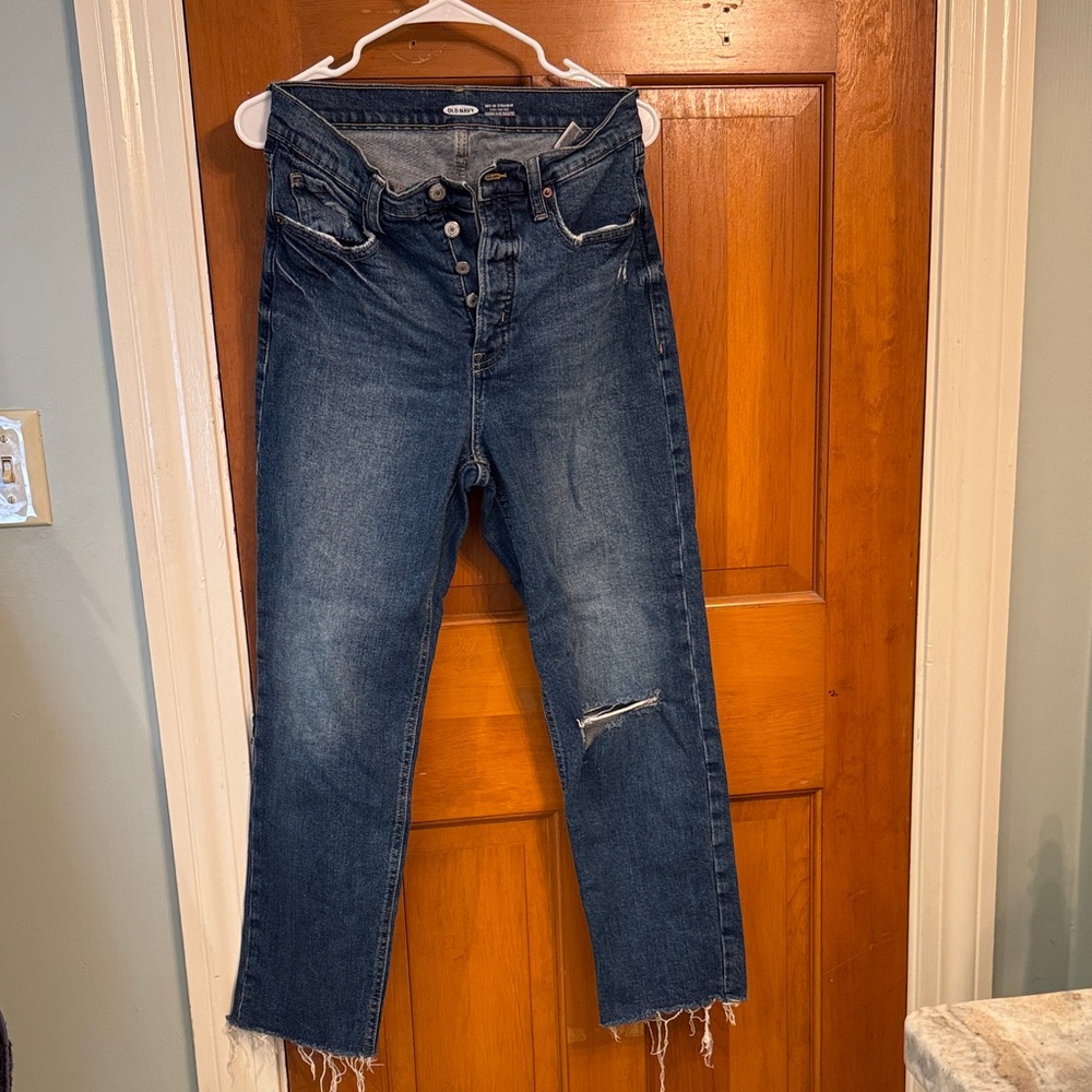 Old Navy Sky-Hi Straight Blue Jeans